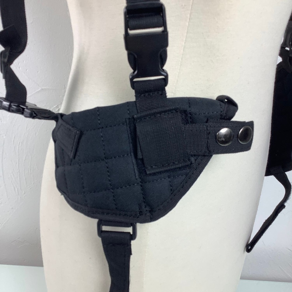 Tactical Shoulder Holster black canvas / Nylon adjustable Unisex OSFM EUC - Picture 2 of 12